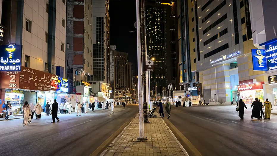 Ibrahim Khalil Road Makkah Night View